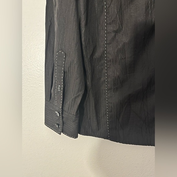 Roar | Believe button down black embroidered cross shirt Men’s size M goth punk - Picture 4 of 11